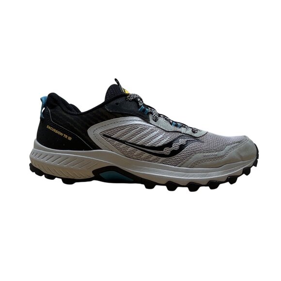 Saucony Mens Gray/Black & Yellow Excursion Tr15 Trail Running Shoes Sz 8.5 - Picture 1 of 7